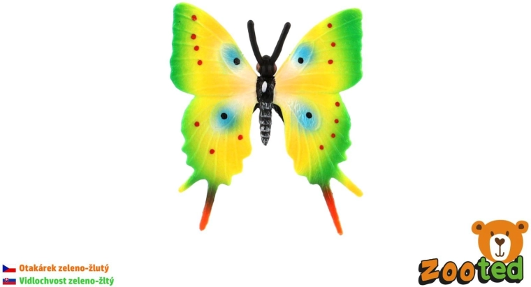 Tropisk plastik sommerfugl Papilio grøn-gul, 5,5 cm