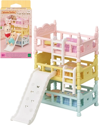 Sylvanian Families køjeseng i tre etager med rutsjebane - 3 stk.