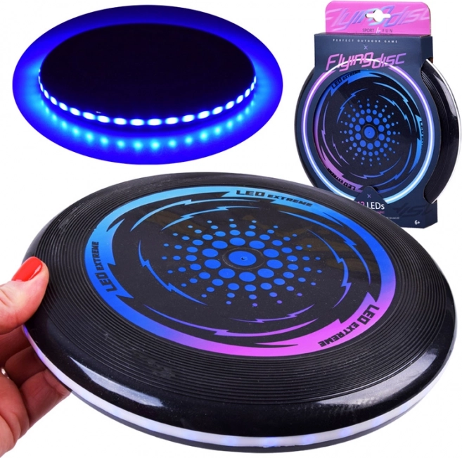 Lysende LED frisbee 23 cm til sjov om natten
