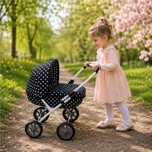 New Baby barnevogn til dukker Aniçka sort
