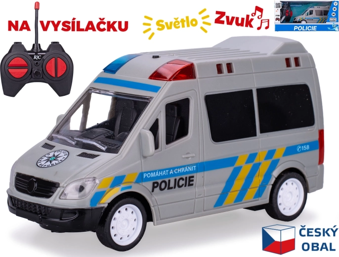 RC politibil 17 cm med fjernbetjening