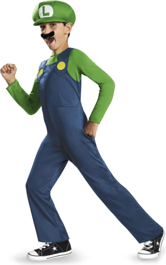 Børnekostume Luigi (Super Mario) 7–8 år