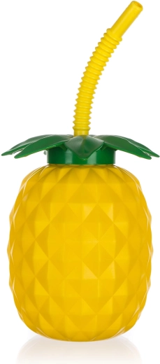Flaske med sugerør Pineapple 880 ml plast