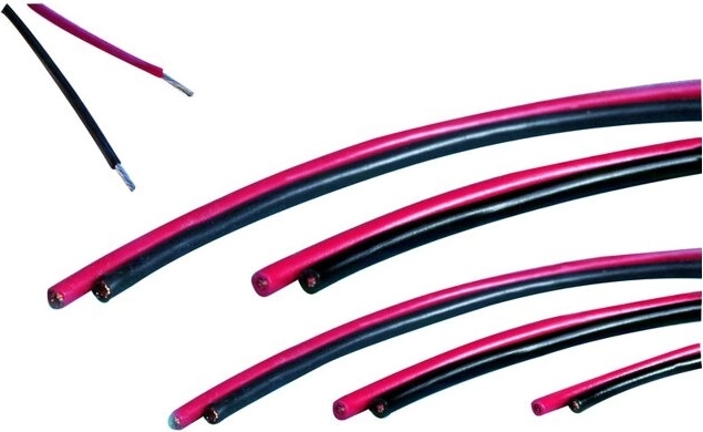 Silikoneledninger JAMARA 1,5 mm² røde/sorte, 2 × 2 m