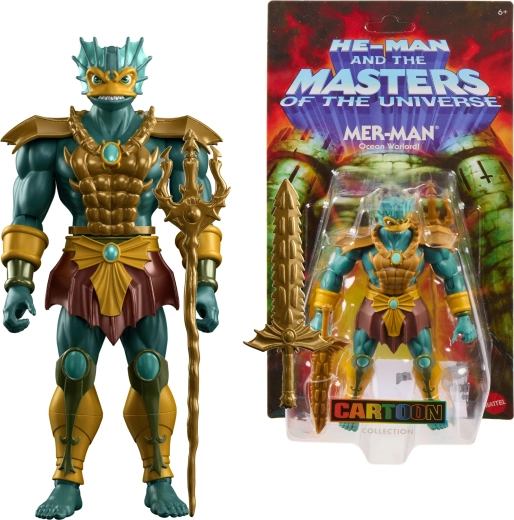 Mattel Masters of the Universe Origins Cartoon Collection 200X figur Tryton (Mer-Man) 15 cm med tilbehør