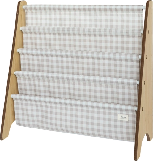 3 Sprouts bogreol i genanvendt materiale Gingham/Beige