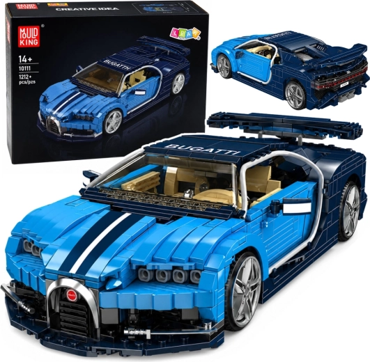Konstruktionsbyggesæt sportsbil Bugatti blå (1212 dele)