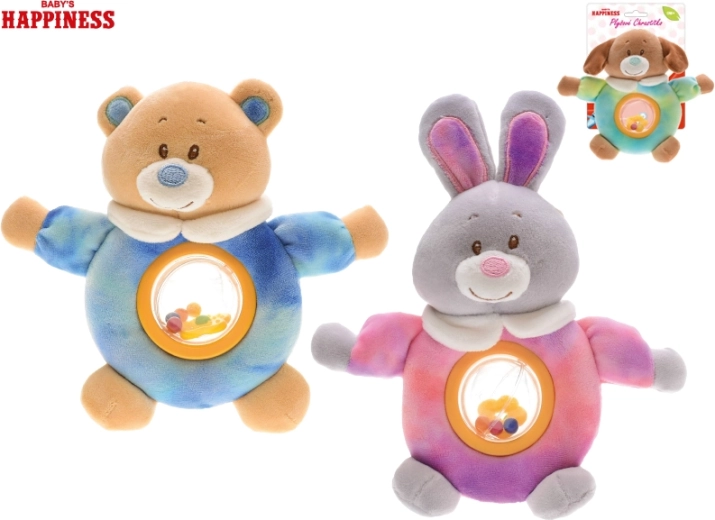 Plysdyr med rangle Baby Happiness 17 cm