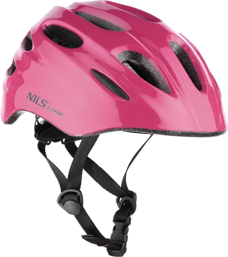 Cykelhjelm med baglygte NILS Extreme MTW01 pink – XS (44-48)