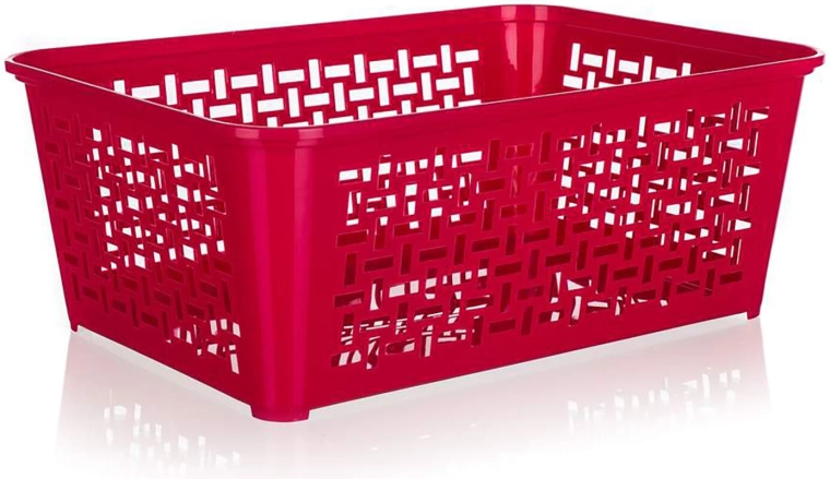 Plastisk opbevaringskurv 35,8 × 25,6 × 14 cm, mix af farver