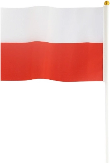 Polsk flag på pind 14 × 21 cm - 1 stk.