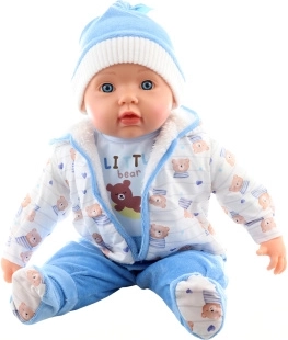 Baby dreng i tøj med bamse 50 cm