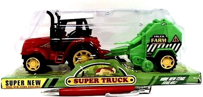 Traktor med tilkoblet landbrugsredskab