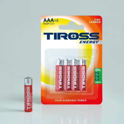 Zink-kulstofbatterier AAA 1,5 V – pakke med 4 stk.