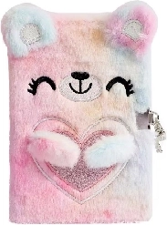 Plysdagbog med bamse og lås