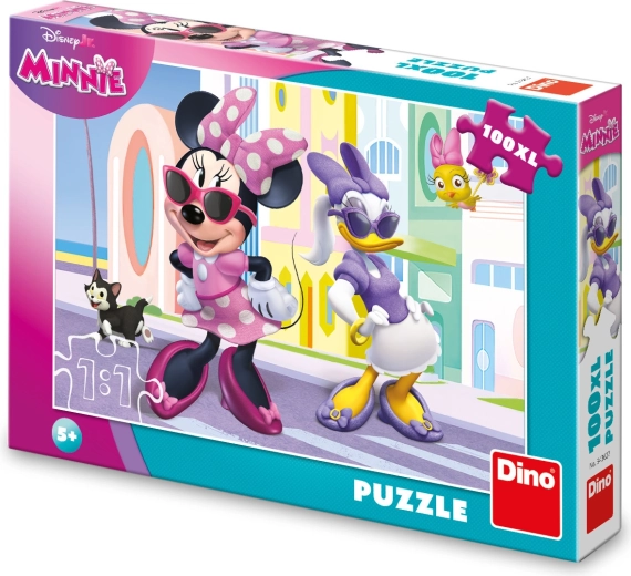Disney Minnie og Daisy i byen – børnepuslespil 100 XL brikker