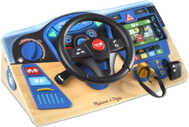 Interaktivt instrumentbræt i træ med rat MELISSA & DOUG VROOM AND ZOOM