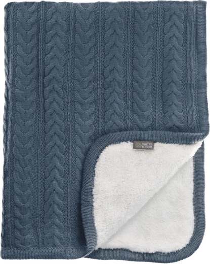 VINTER & BLOOM tæppe cuddly storm blue