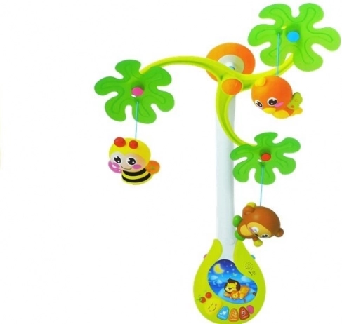 Musikmobile til tremmeseng HOLA med spilledåse og rangler