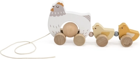 Træ-trækkehøne med kyllinger Viga PolarB