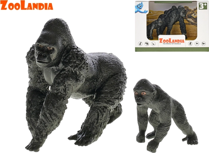 Zoolandia gorilla med unger – plastfigur til børn og samlere