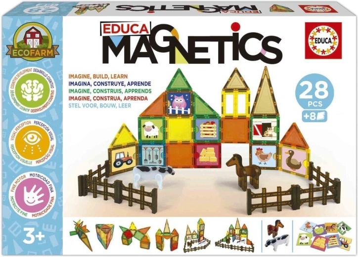 Educa magnetisk byggesæt Magnetics øko-farm 28 dele