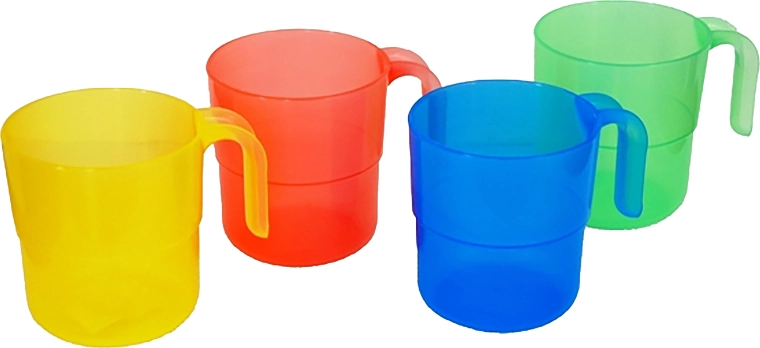 Stabelbar plastikkop 0,33 l – mix af farver