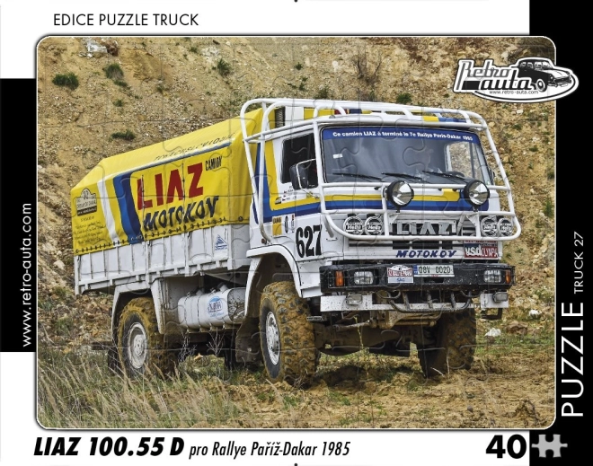 Retro bilpuslespil Truck LIAZ 100.55 D Rallye Paris–Dakar (1985) 40 brikker