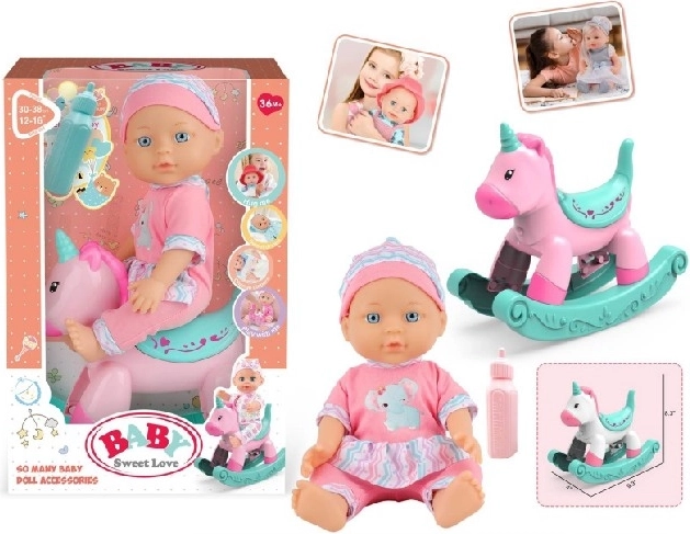 Baby Sweet Love babydukke med gyngehest