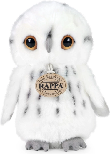Rappa hvid ugle i plys, 18 cm, miljøvenlig