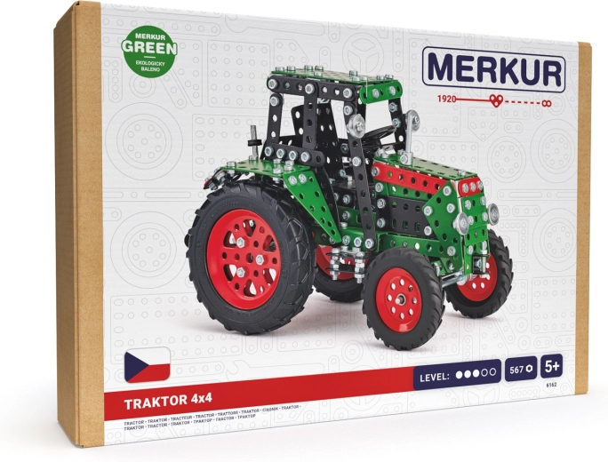 Merkur byggesæt – traktor 4x4 grøn (567 dele)
