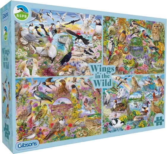 Gibsons RSPB puslespil Vinger i vildmarken 4×500 brikker