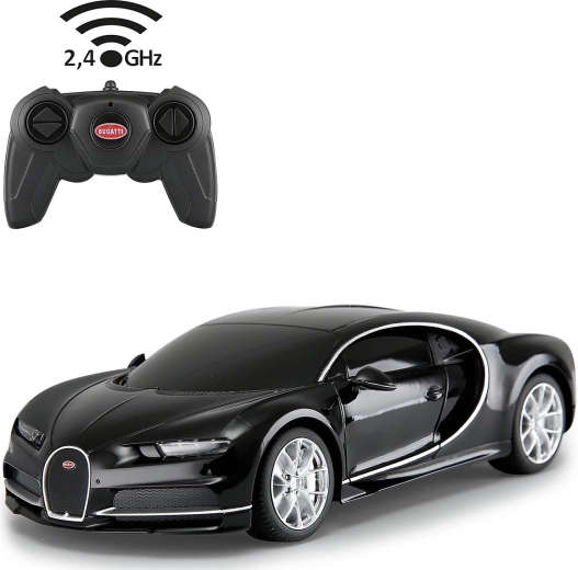 Bugatti Chiron fjernstyret bil 1:24 sort 2,4 GHz Jamara - 1 stk.