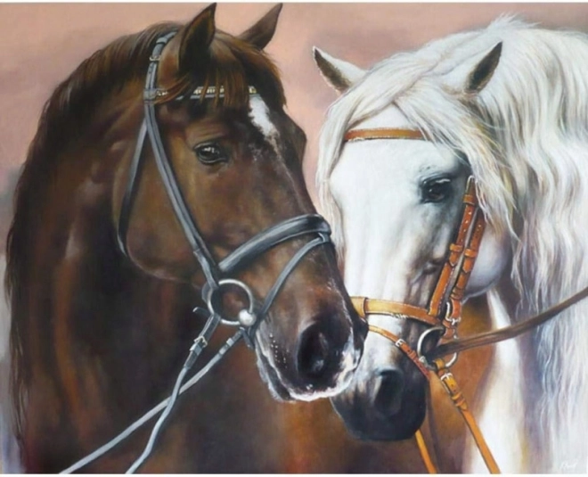 Diamantmosaik - To heste