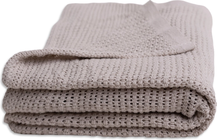 BabyMatex Lili strikket bomuldstæppe 75 × 100 cm creme