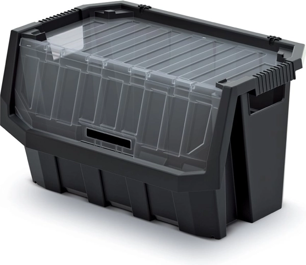 Plastopbevaringsboks Truck Max Plus 26 l med gennemsigtigt låg