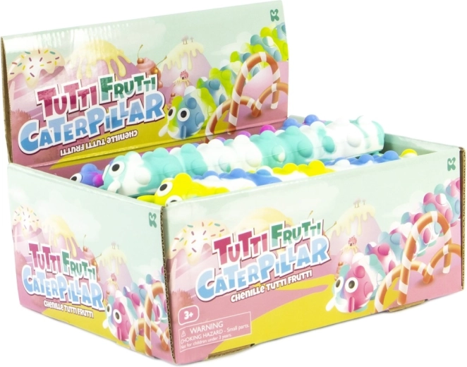 Antistress silikone-caterpillar med sugekopper Tutti Frutti 26 cm