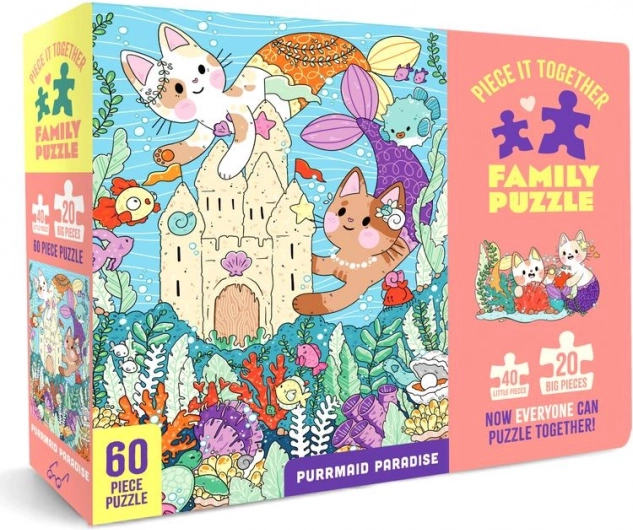 Familiepuslespil Purrmaid Paradise 60 brikker – Chronicle Books