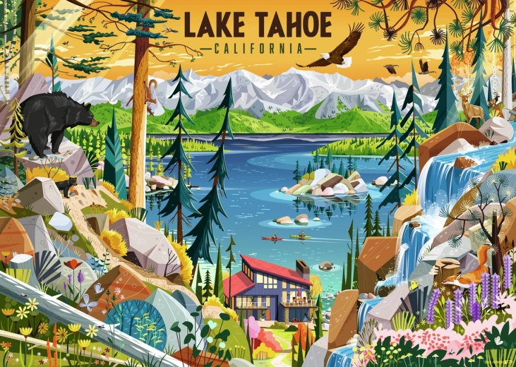 Ravensburger puslespil Det krystalklare Lake Tahoe 1000 brikker