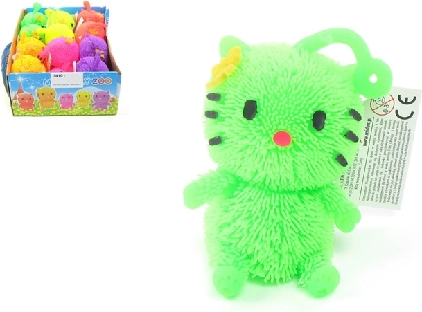 Gummibelagt antistress-legetøj – kat i neonfarver