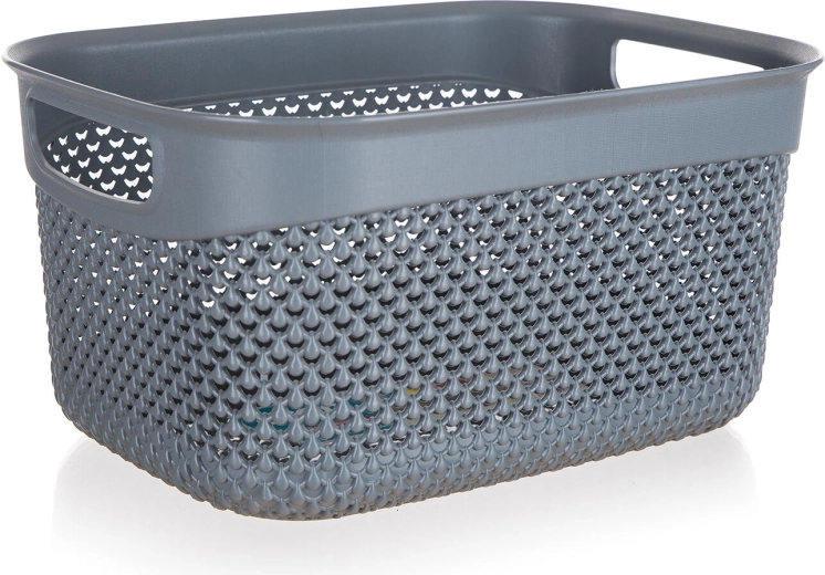 Opbevaringskurv i plast-rattan 23 × 17 × 12 cm, antracit