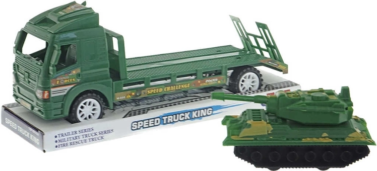 Militær transporter med tank med friktionshjul