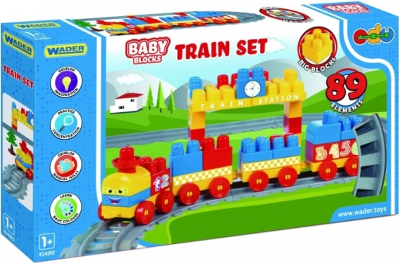 Byggesæt Baby Blocks togbane 3,35 m – 89 dele