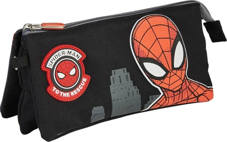 Penalhus med lynlås med Spiderman-motiv