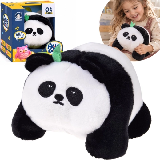 Interaktiv plys panda Hop Hop med optagelse, vibrationer og 30 melodier