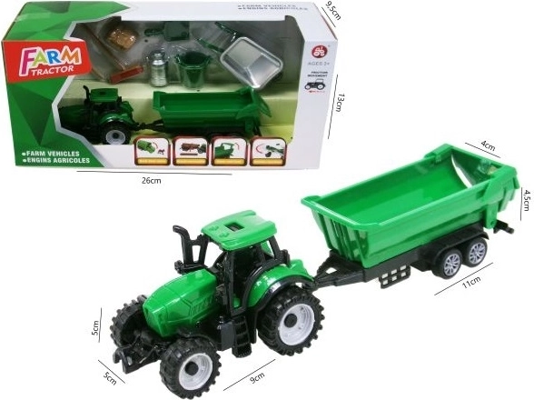 Traktor med trailer og tilbehør
