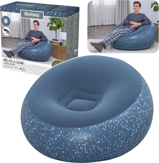 Oppustelig lænestol Bestway Inflate-A-Chair blå