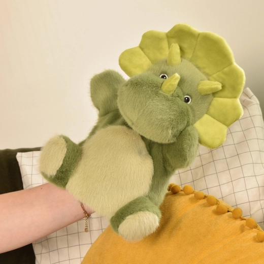 Histoire d'Ours plys hånddukke dinosaur grøn 24 cm