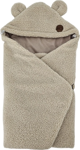 EKO svøbepose til autostol i bouclé med bomuld, mørk beige, 110 × 100 cm – Mørk pink