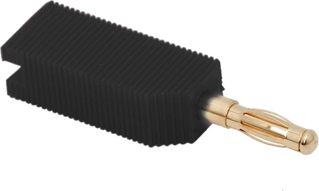 Forgyldt bananstik 4 mm sort